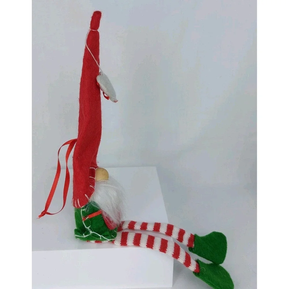 Red Christmas Gnome With Red Hat‎ Dangling Heart And Legs 13